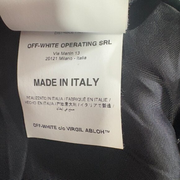 Off-White wool blend varisity jacket size Medium color black multi - Picture 6 of 10